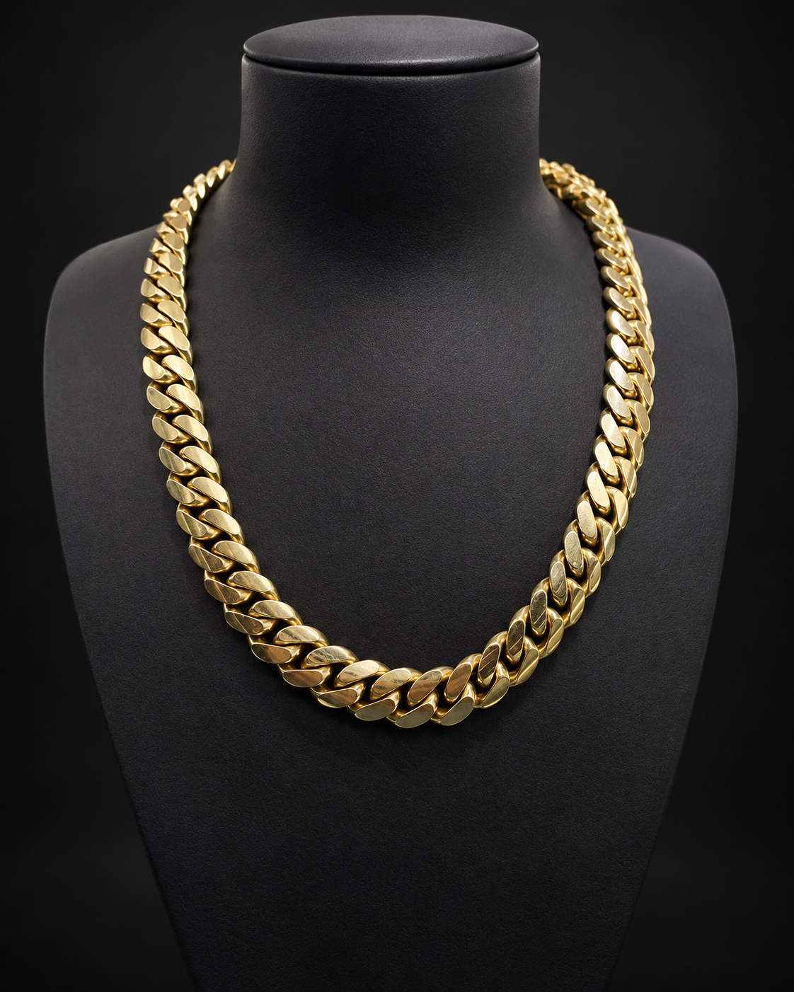 303.2g 10KT yellow gold Miami Cuban chain, 15mm wide